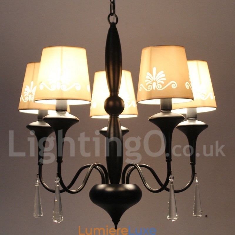 Lustre à 5 lumières de style méditerranéen en forme de bougie