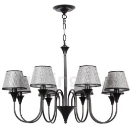 Lustre rustique moderne contemporain rétro noir à 8 lumières de style bougie
