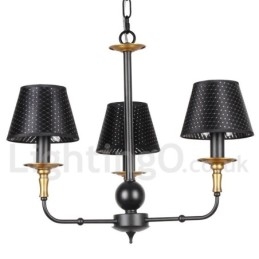 Lustre rétro rustique à 3 lumières de style bougie