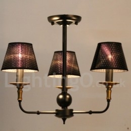 Lustre rétro rustique à 3 lumières de style bougie