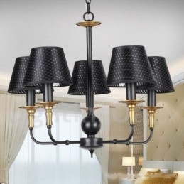 Lustre rétro rustique à 5 lumières de style bougie