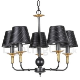 Lustre rétro rustique à 5 lumières de style bougie