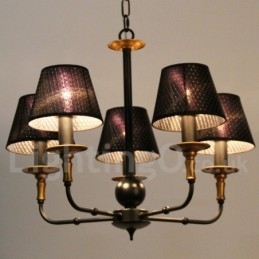 Lustre rétro rustique à 5 lumières de style bougie