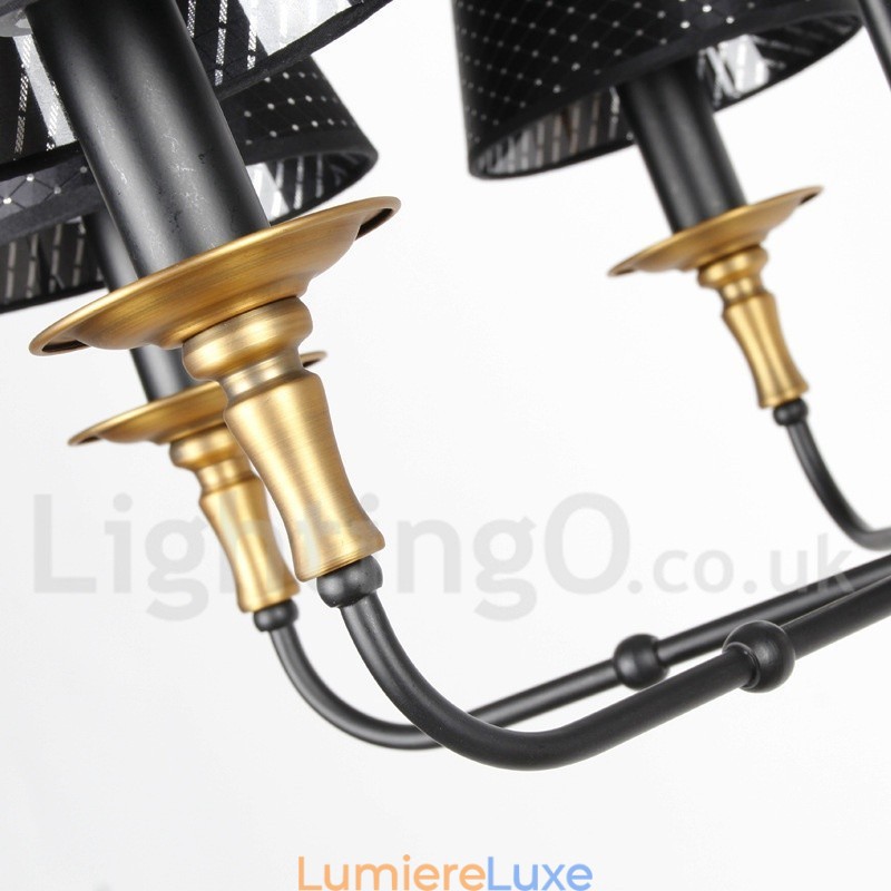 Lustre rétro rustique à 5 lumières de style bougie