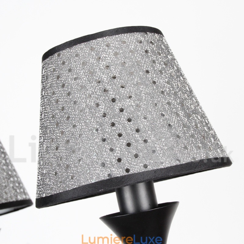 Lustre rustique moderne contemporain rétro noir à 5 lumières de style bougie
