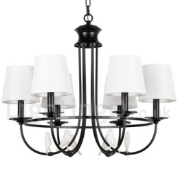 Lustre à 6 lumières de style méditerranéen rétro noir rustique contemporain de style bougie