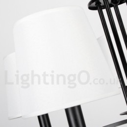 Lustre à 6 lumières de style méditerranéen rétro noir rustique contemporain de style bougie