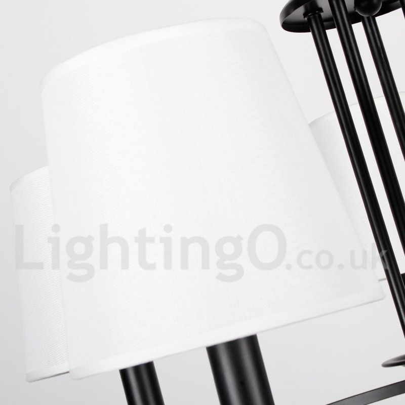 Lustre à 6 lumières de style méditerranéen rétro noir rustique contemporain de style bougie