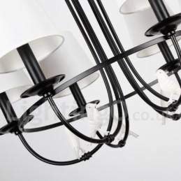 Lustre à 6 lumières de style méditerranéen rétro noir rustique contemporain de style bougie