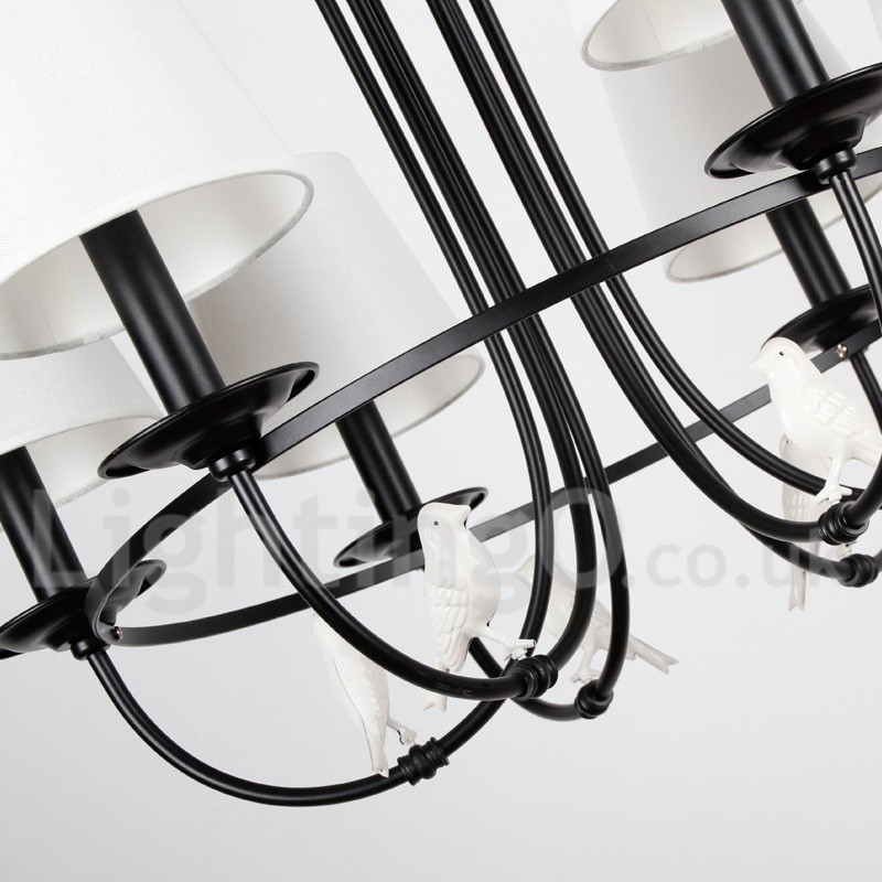 Lustre à 6 lumières de style méditerranéen rétro noir rustique contemporain de style bougie