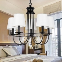 Lustre à 5 lumières de style méditerranéen rétro noir rustique contemporain de style bougie