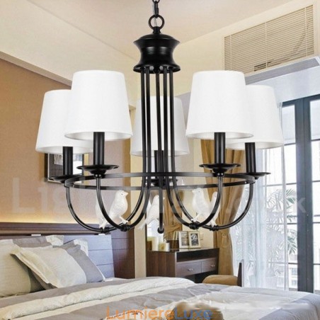 Lustre à 5 lumières de style méditerranéen rétro noir rustique contemporain de style bougie Lustre à 5 lumières de style méditerranéen rétro noir rustique contemporain de style bougie