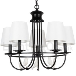 Lustre à 5 lumières de style méditerranéen rétro noir rustique contemporain de style bougie
