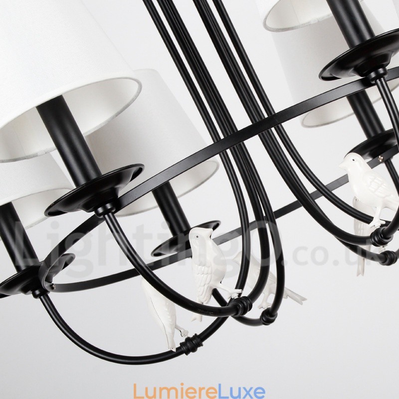 Lustre à 5 lumières de style méditerranéen rétro noir rustique contemporain de style bougie