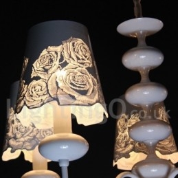 Lustre moderne contemporain à 5 lumières de style bougie creuse blanche