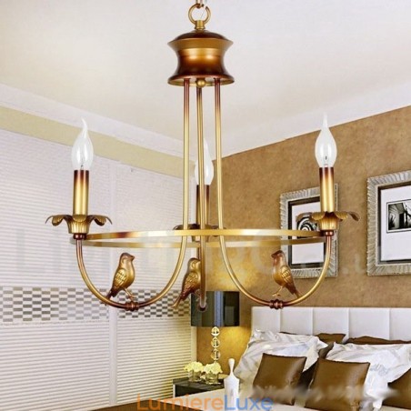Lustre rétro à 3 lumières de style bougie Lustre rétro à 3 lumières de style bougie