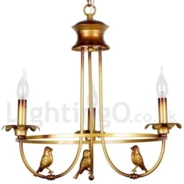 Lustre rétro à 3 lumières de style bougie