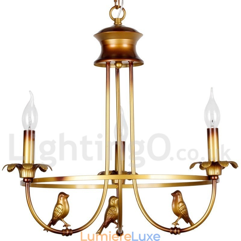 Lustre rétro à 3 lumières de style bougie
