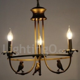 Lustre rétro à 3 lumières de style bougie