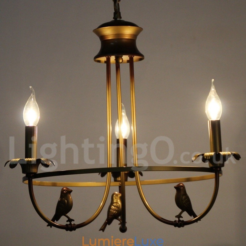 Lustre rétro à 3 lumières de style bougie