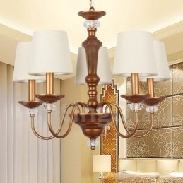Lustre rustique noir rétro à 5 lumières de style bougie