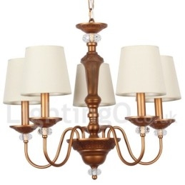 Lustre rustique noir rétro à 5 lumières de style bougie
