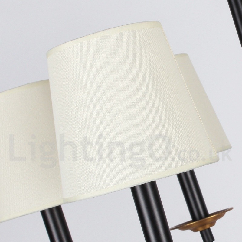 Lustre rustique noir rétro à 8 lumières de style bougie