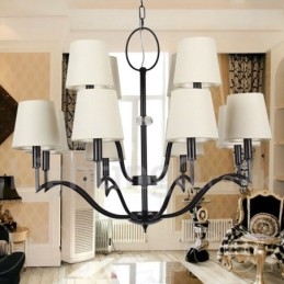 Lustre contemporain moderne à 12 lumières de style bougie