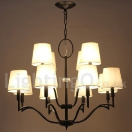 Lustre contemporain moderne à 12 lumières de style bougie