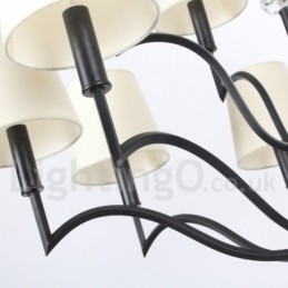 Lustre contemporain moderne à 12 lumières de style bougie
