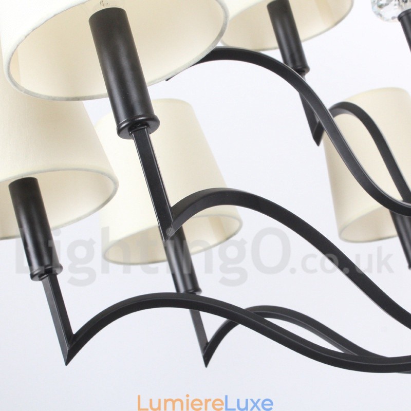 Lustre contemporain moderne à 12 lumières de style bougie