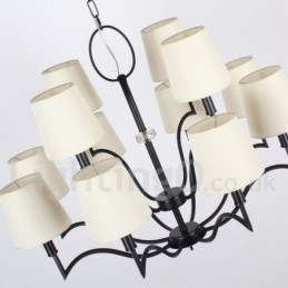 Lustre contemporain moderne à 12 lumières de style bougie