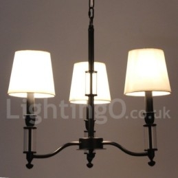 Lustre noir rétro contemporain à 3 lumières de style bougie