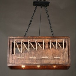 Lustre en bois minimaliste