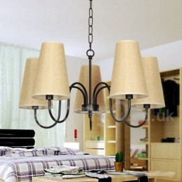 Lustre rétro contemporain à 5 lumières de style bougie