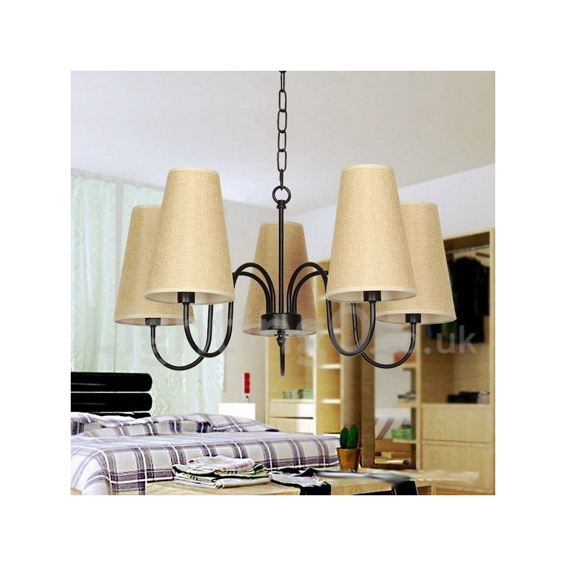 Lustre rétro contemporain à 5 lumières de style bougie