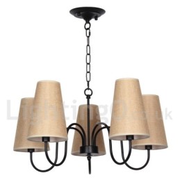 Lustre rétro contemporain à 5 lumières de style bougie
