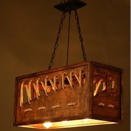 Lustre en bois minimaliste