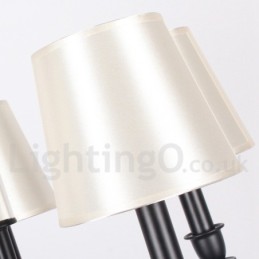 Lustre rustique noir rétro contemporain à 6 lumières de style bougie