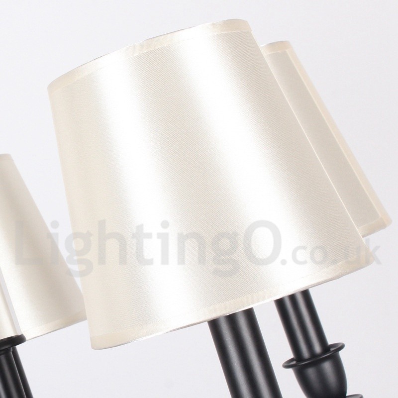 Lustre rustique noir rétro contemporain à 6 lumières de style bougie