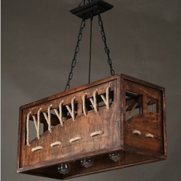 Lustre en bois minimaliste