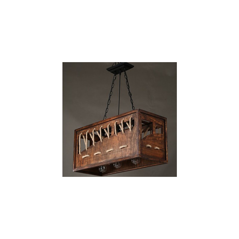 Lustre en bois minimaliste