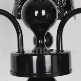 Lustre moderne contemporain à 3 lumières de style bougie creuse noire