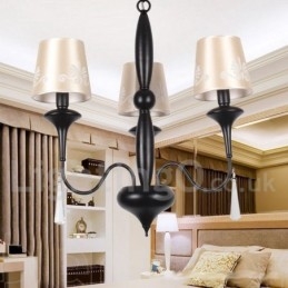 Lustre à 3 lumières de style méditerranéen en forme de bougie