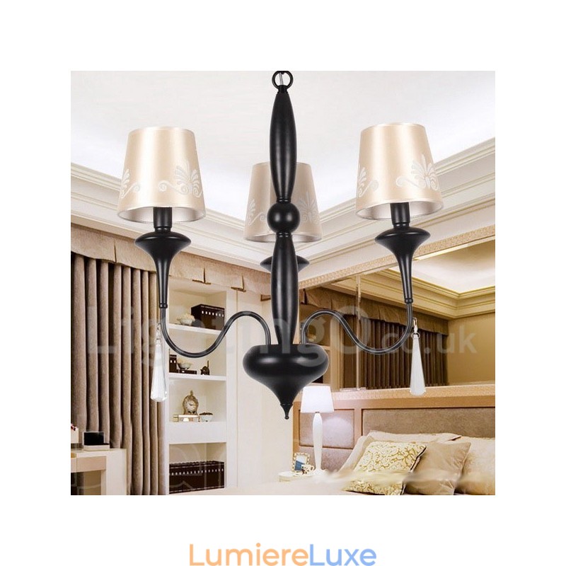 Lustre à 3 lumières de style méditerranéen en forme de bougie
