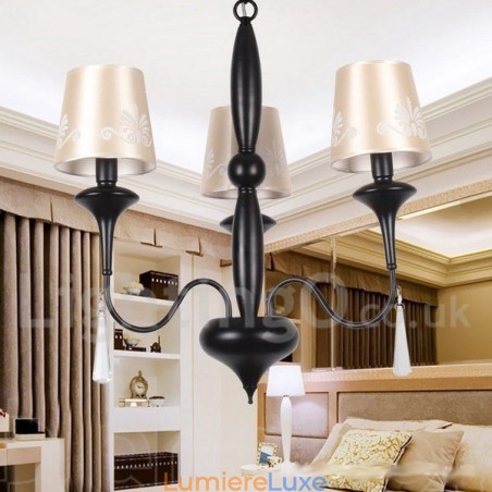 Lustre à 3 lumières de style méditerranéen en forme de bougie