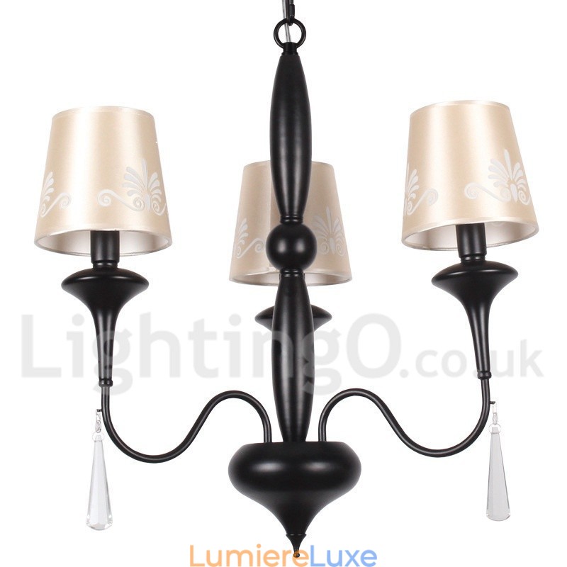 Lustre à 3 lumières de style méditerranéen en forme de bougie