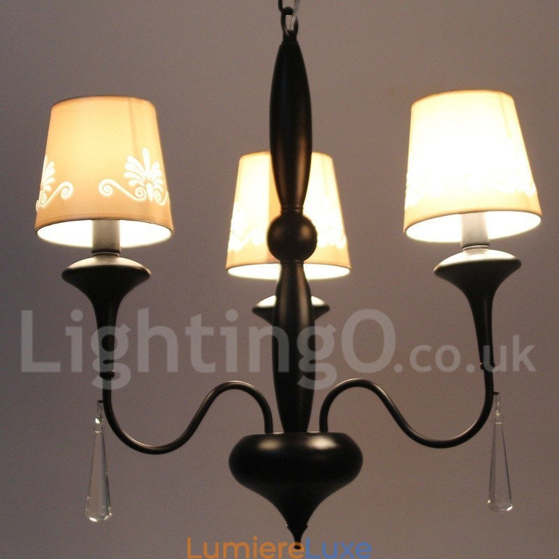Lustre à 3 lumières de style méditerranéen en forme de bougie