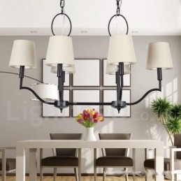Lustre contemporain moderne à 6 lumières de style bougie