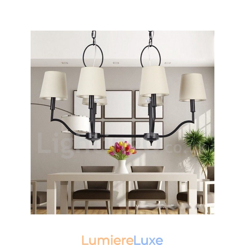Lustre contemporain moderne à 6 lumières de style bougie